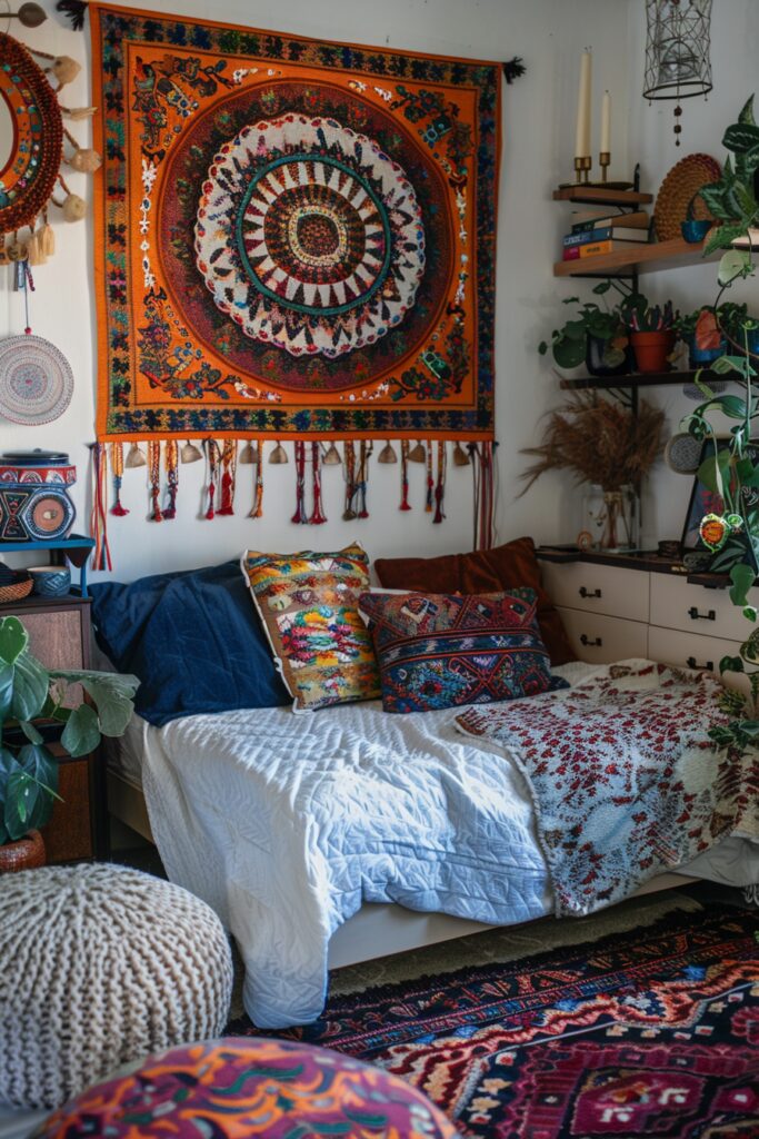 Petite Boho Retreat: Small Bedroom Decorating Ideas