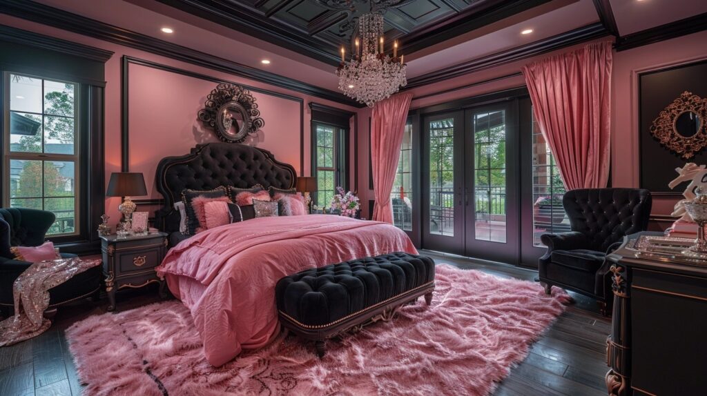 Pink and Black Bedrooms