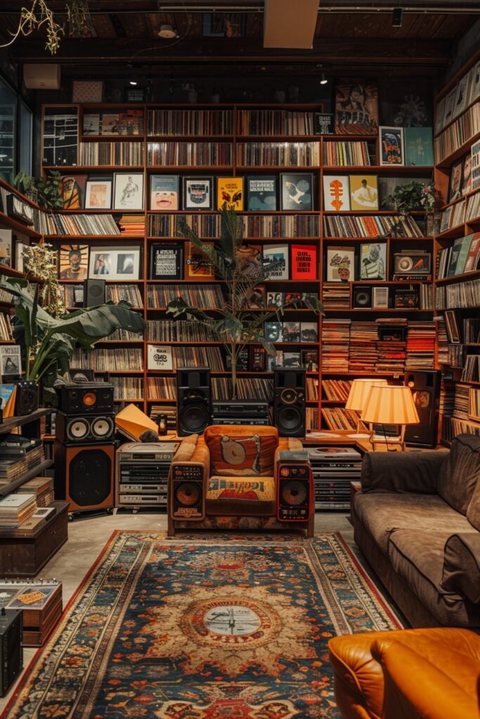 Retro Vinyl Listening Room