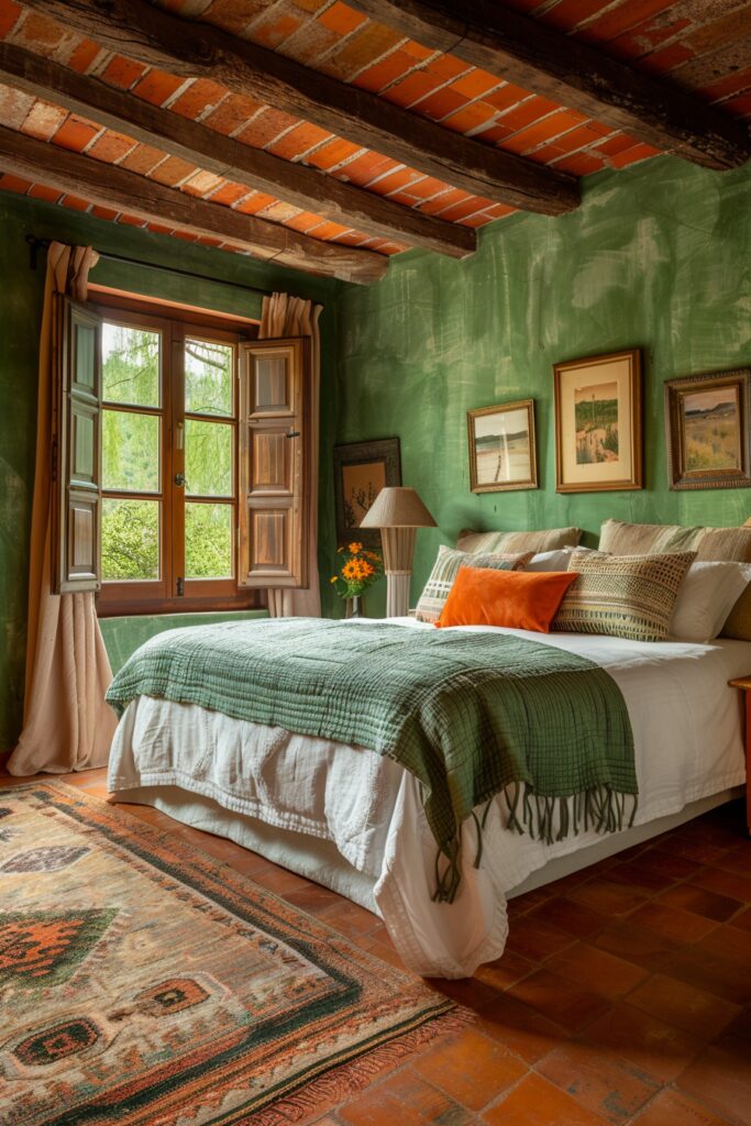 Rustic Retreat in Green and Terracotta