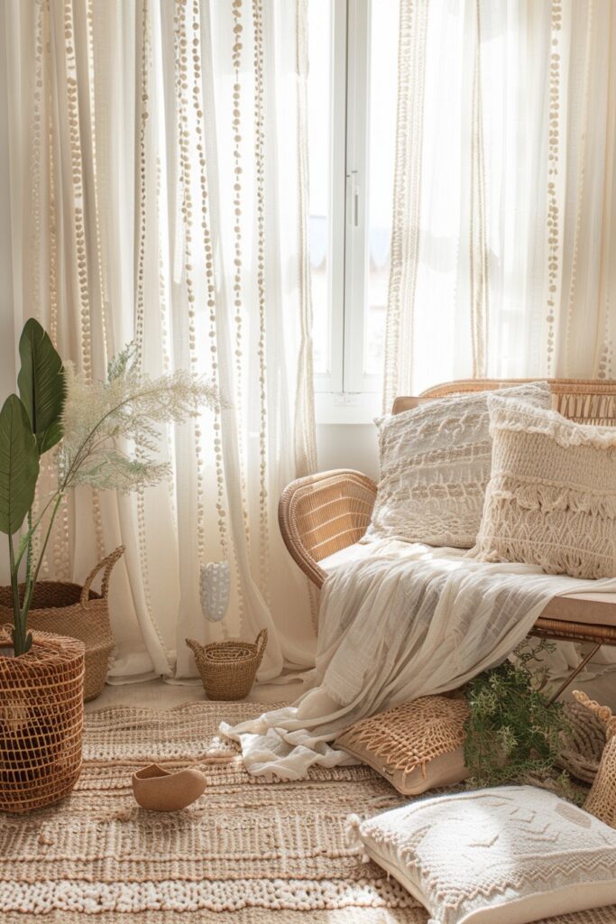 Rustic Wicker Bead Curtains