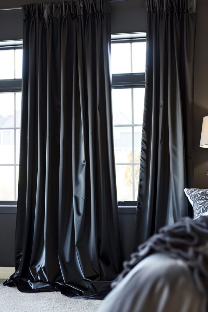 Satin Black Curtains