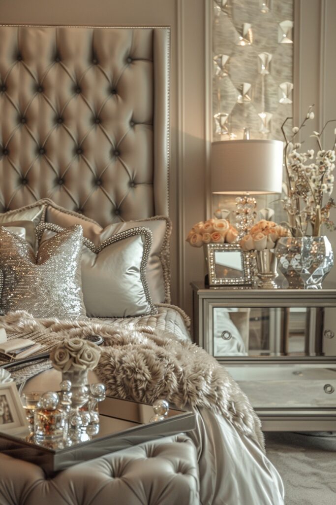 Shiny Accessories for Glamorous Bedrooms