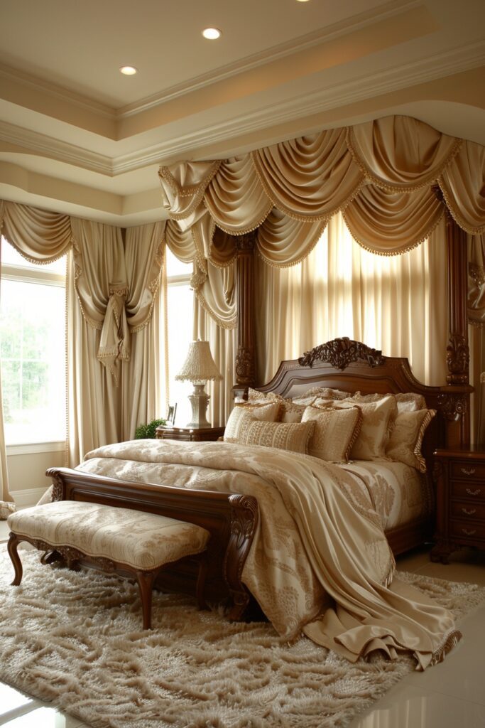 Silk Drapery for Glamorous Bedrooms