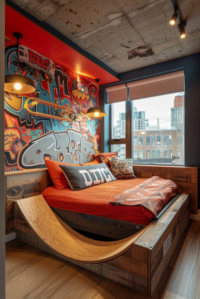 Skateboarder’s Haven Bedroom