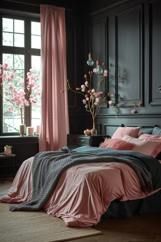 Soft Pink and Matte Black Harmony