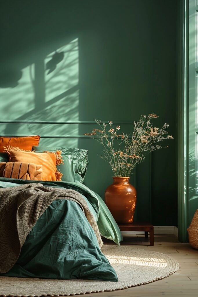 Striking Green and Terracotta Dichotomy