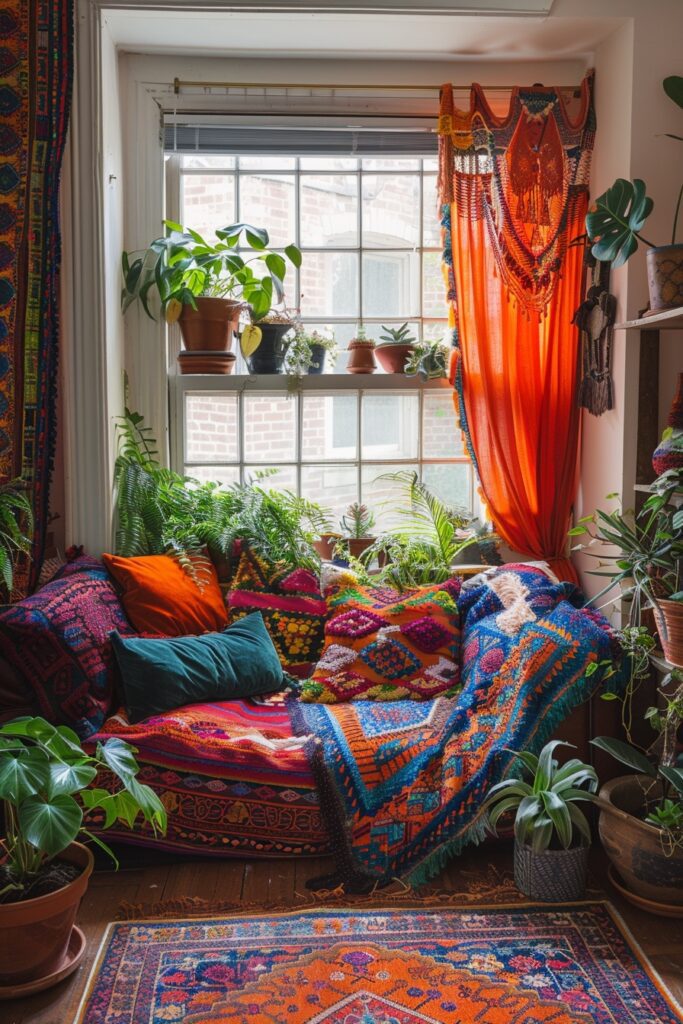 Sunlit Boho Reading Nook