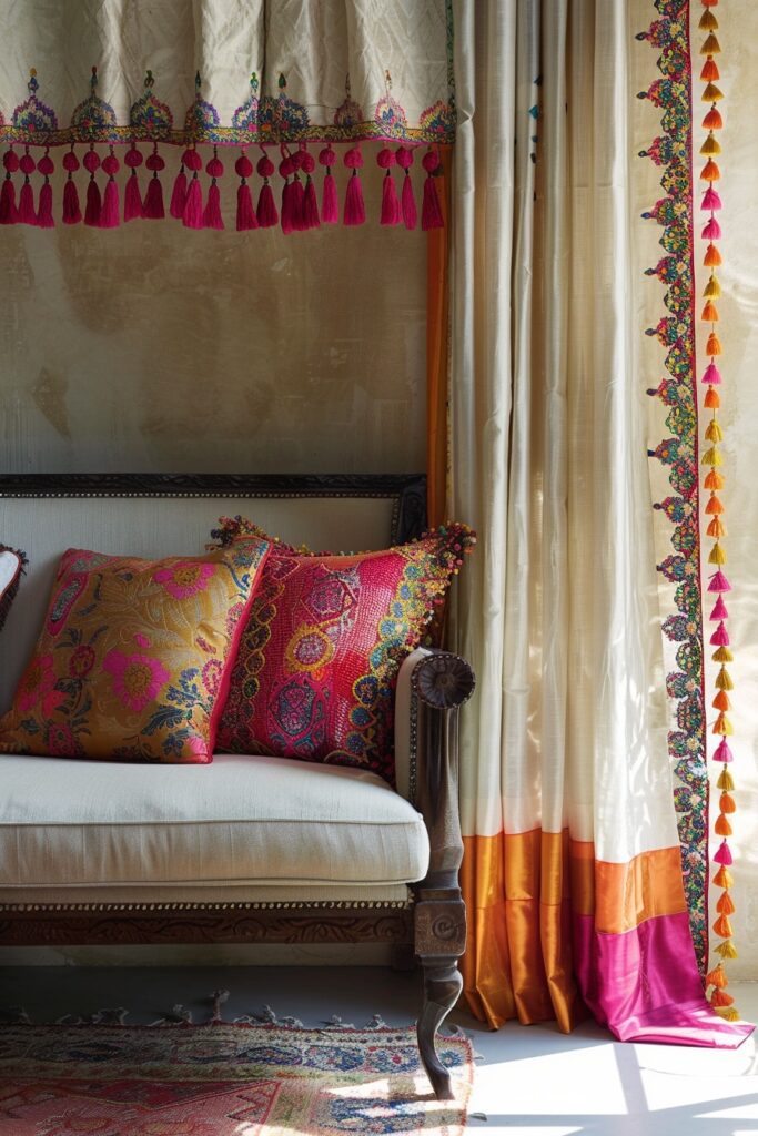 Tassel-Adorned Moroccan Drapes