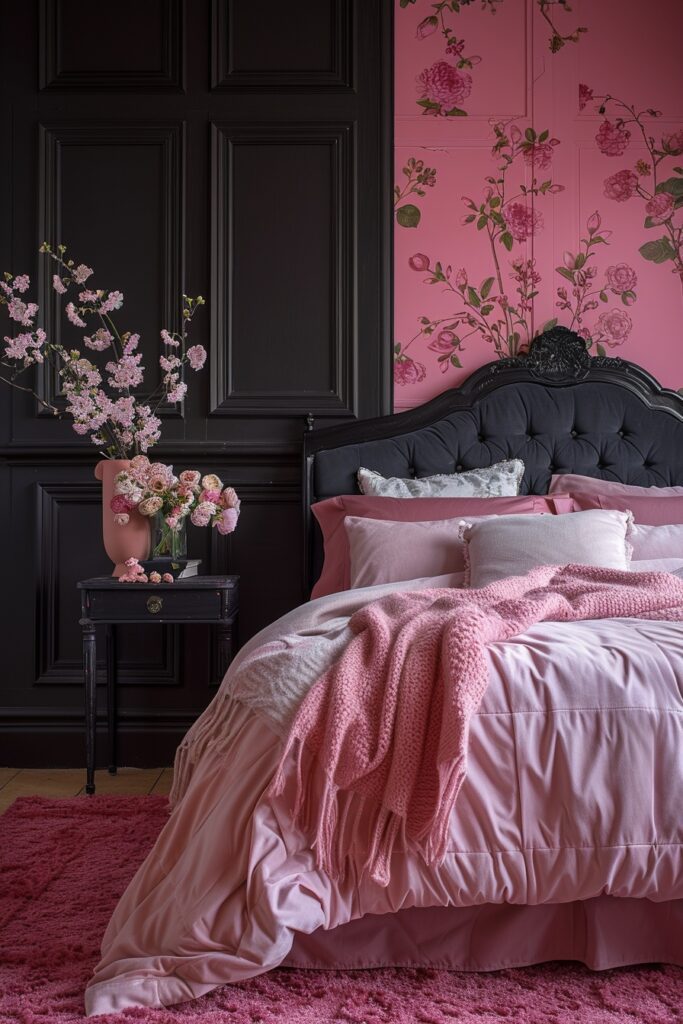 Textural Pink and Black Contrast