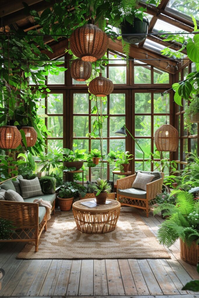 Verdant Boho Sunroom