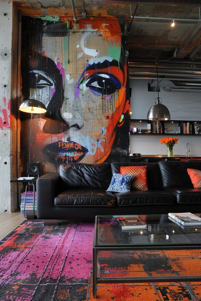 Vibrant Graffiti Lounge