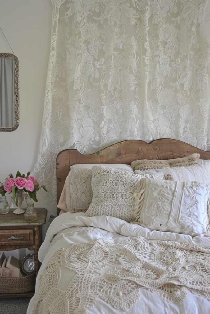 Vintage Lace Boho Accent Wall