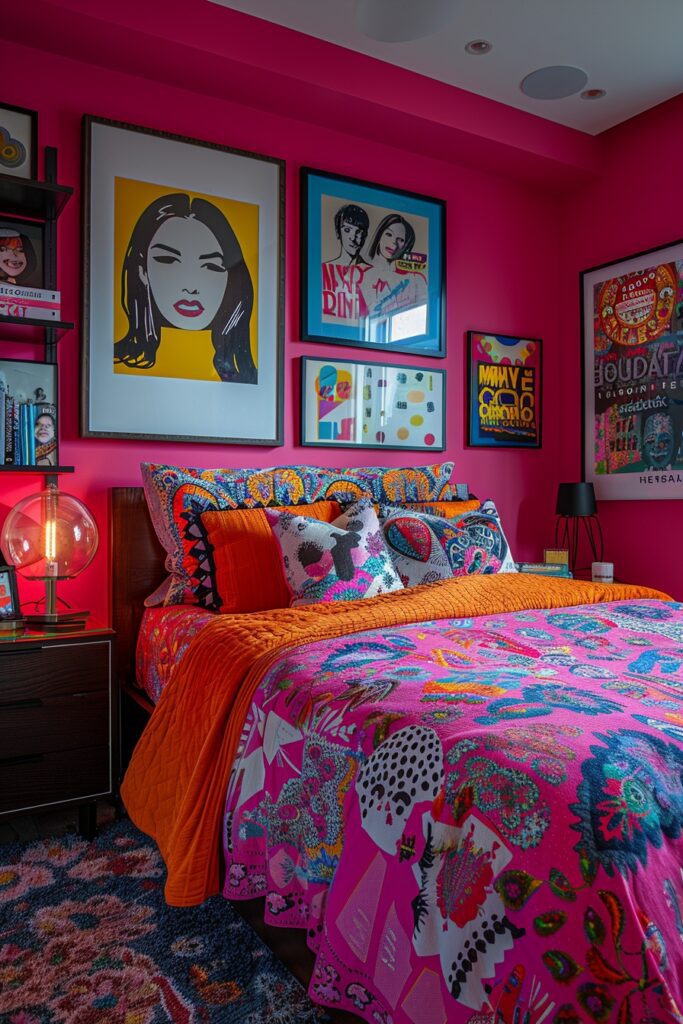 Vivid Pink Youthful Room