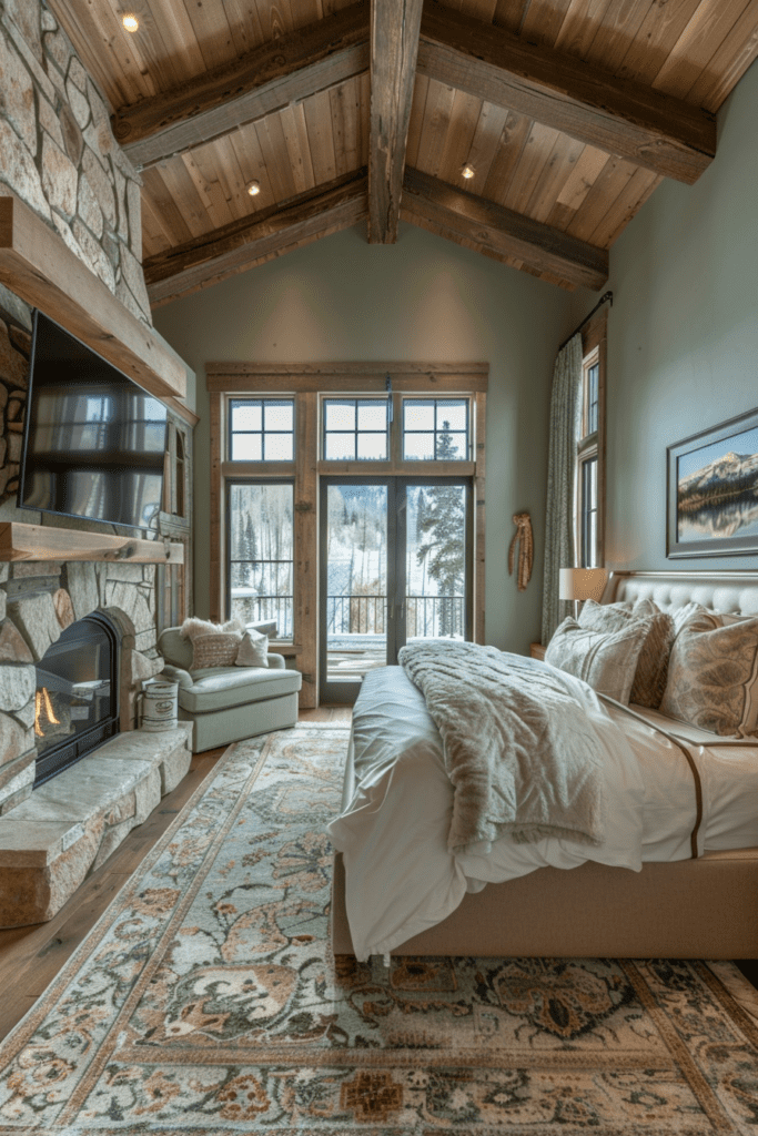 Natural Sage Green Farmhouse Bedroom