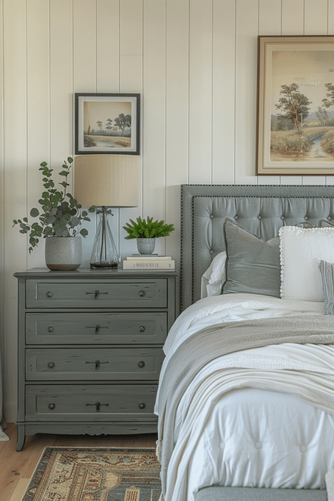 Modern-Farmhouse Blend Sage Green Bedroom