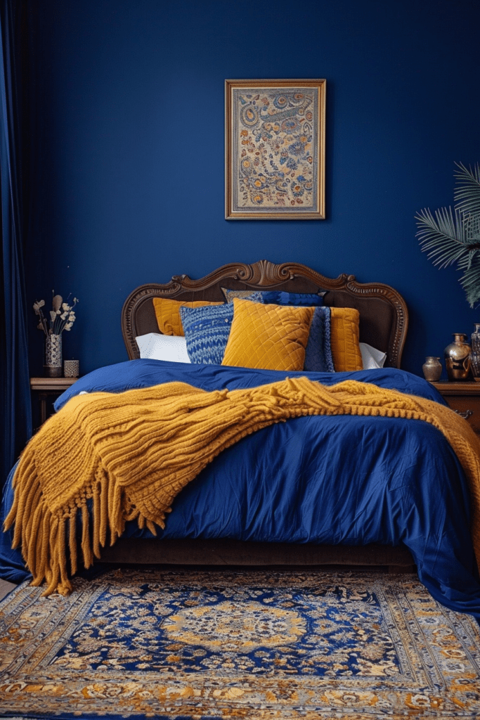 Midnight Blue and Mellow Yellow Motif