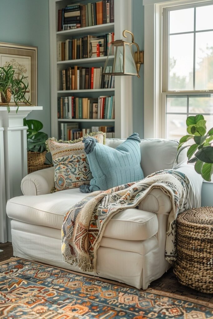 Powder Blue Bohemian Reading Alcove