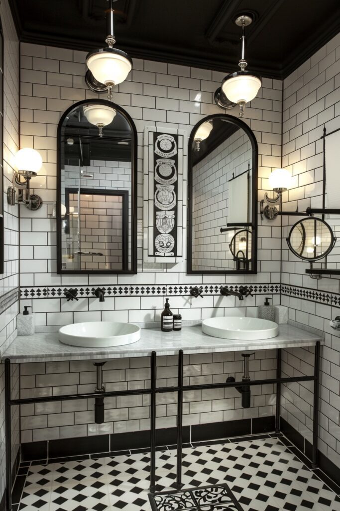 Art Deco Inspired Small Bathroom Decor