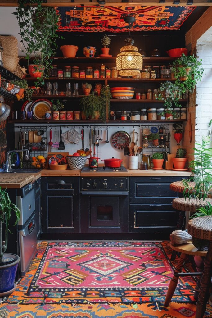 Bohemian Chic Small Kitchen Area