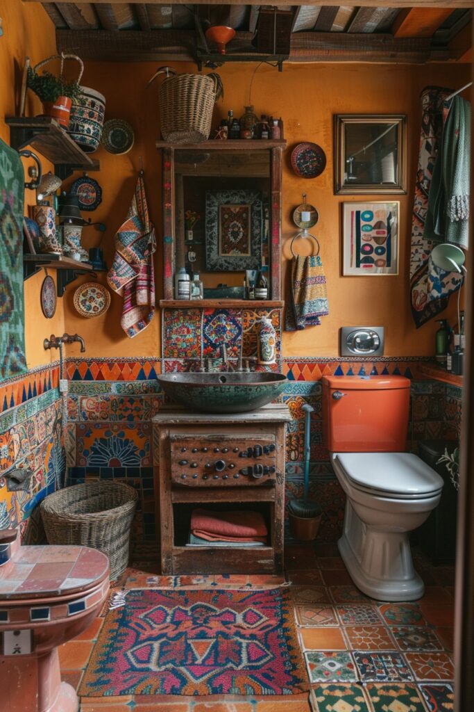 Bohemian Flair in Tiny Bathrooms