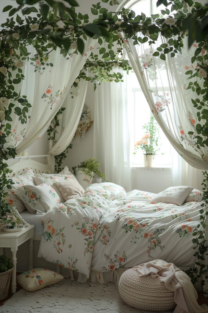 Botanical Retreat Girls Bed with Canopy