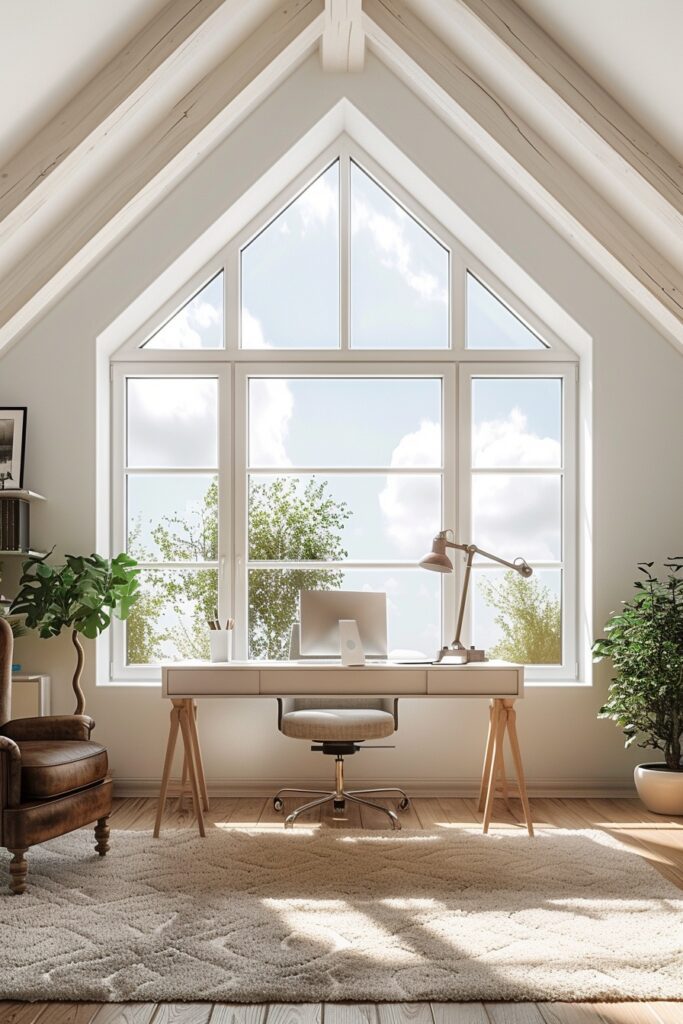 Bright Attic Office Nook