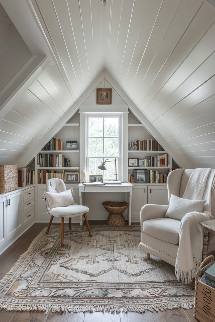 Bright Attic Study and Work Area