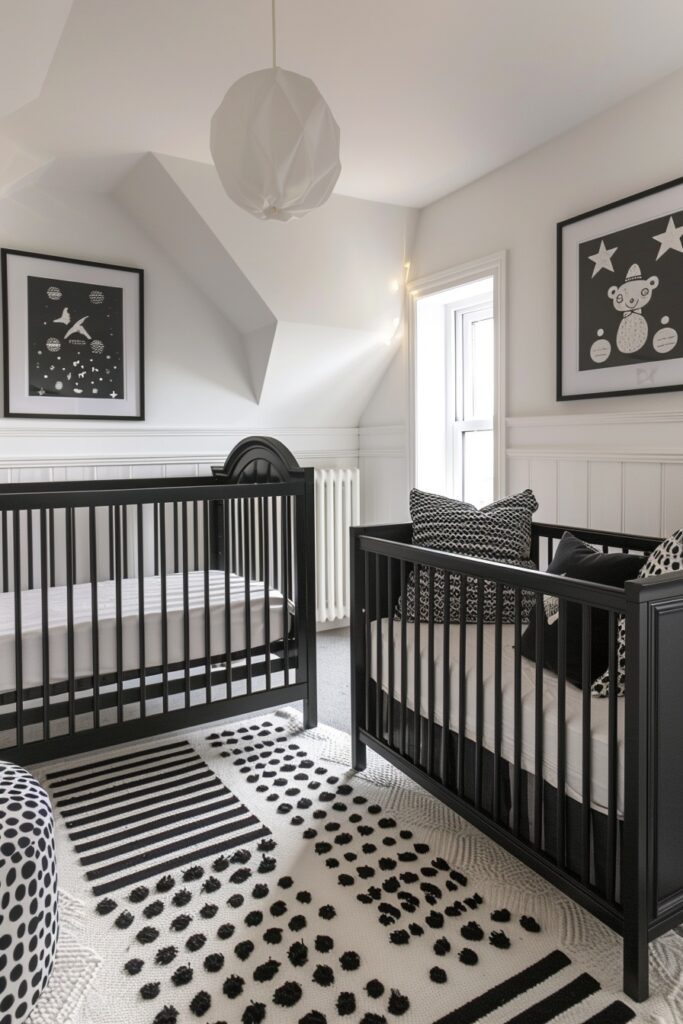 Chic Monochrome Boho Nursery