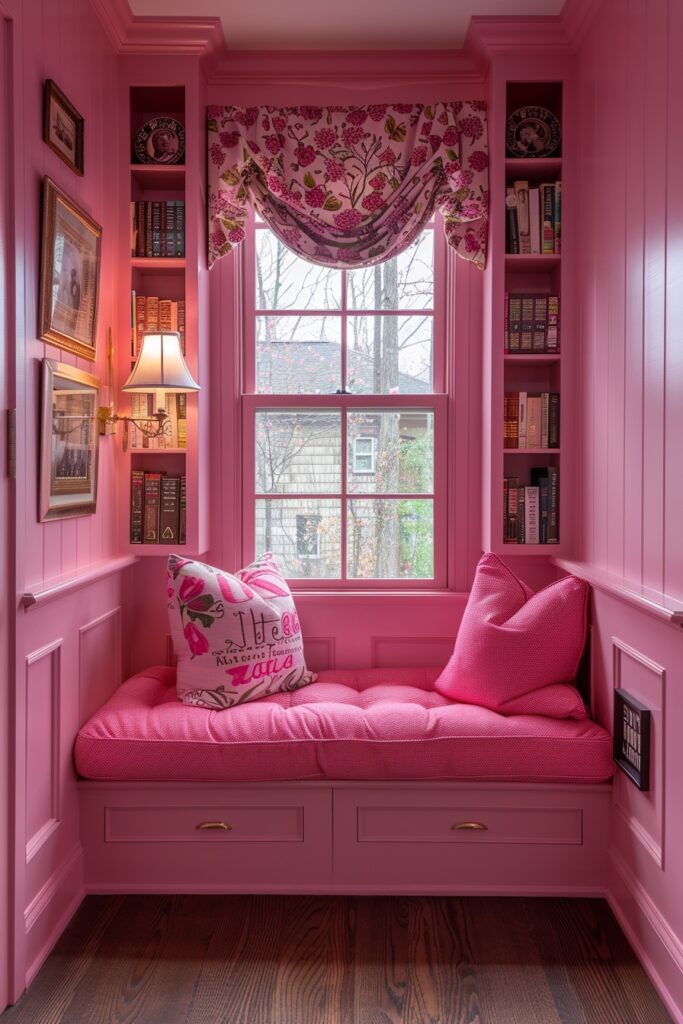 Comfortable Pink Reading Nooks