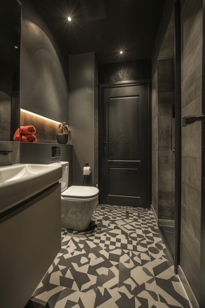 Dynamic Modern Bathroom Styles with Geometric Accents