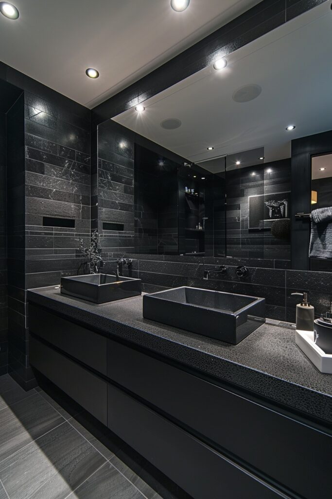 Elegant Dark Bathroom Retreat