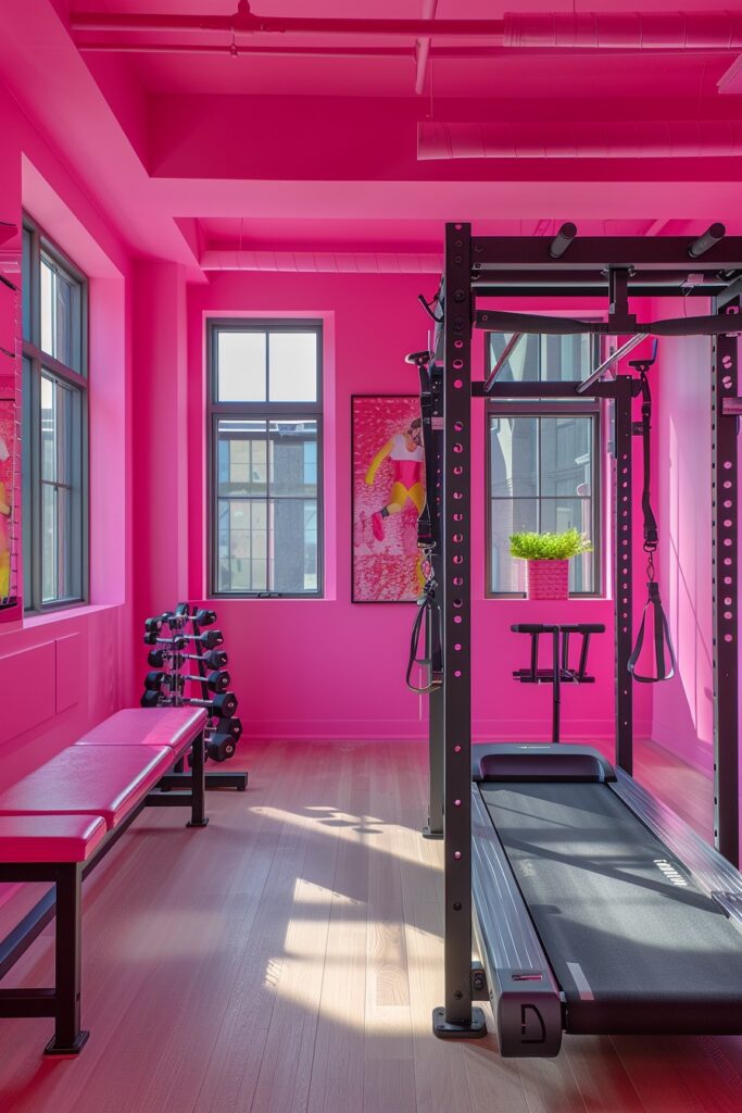 Energetic Pink Workout Rooms