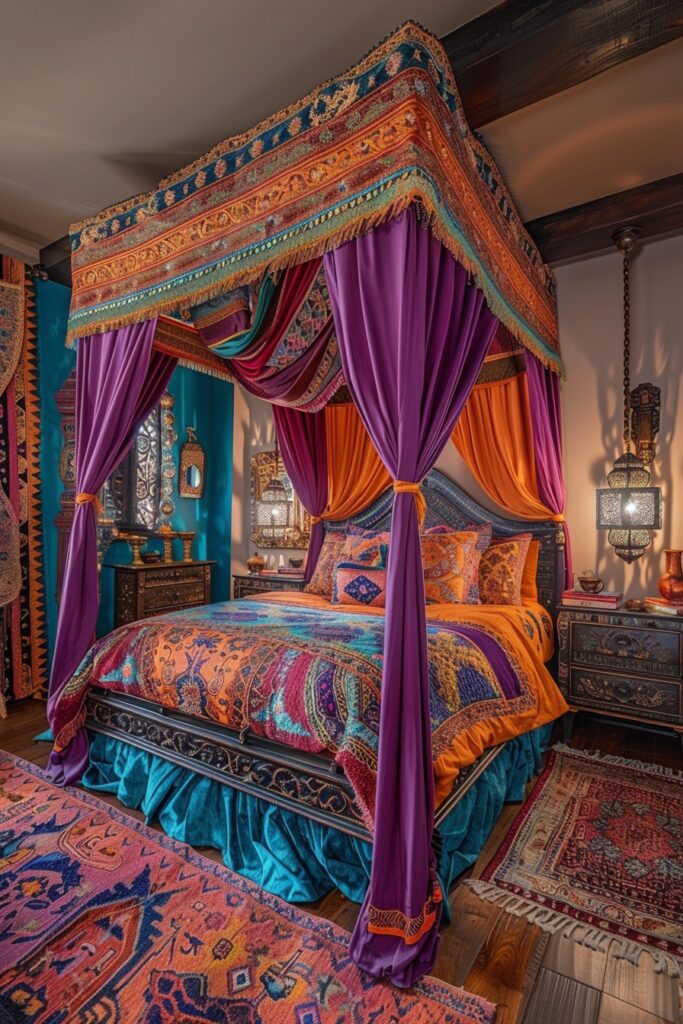 Exotic Moroccan Inspired Canopy Bed