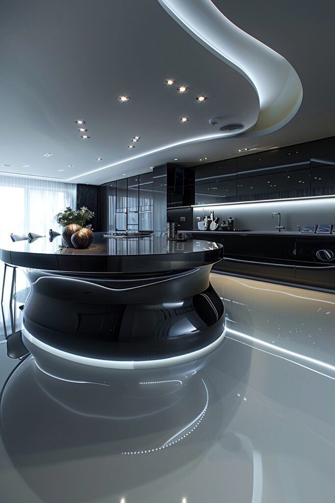 Futuristic Kitchens with Smooth Curves