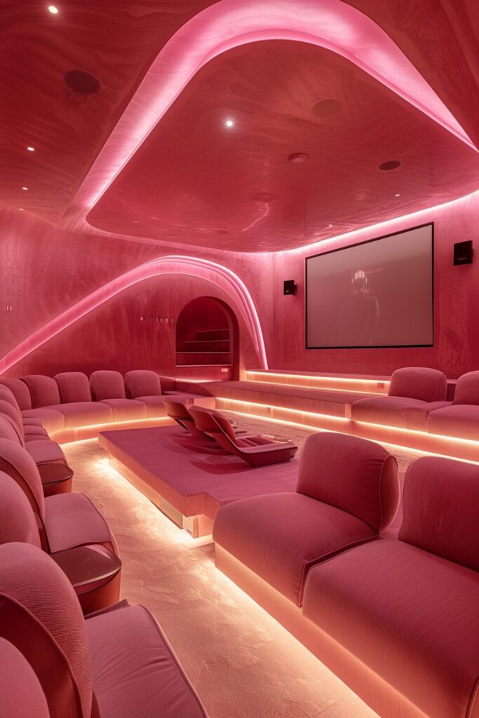 Futuristic Pink Home Theaters