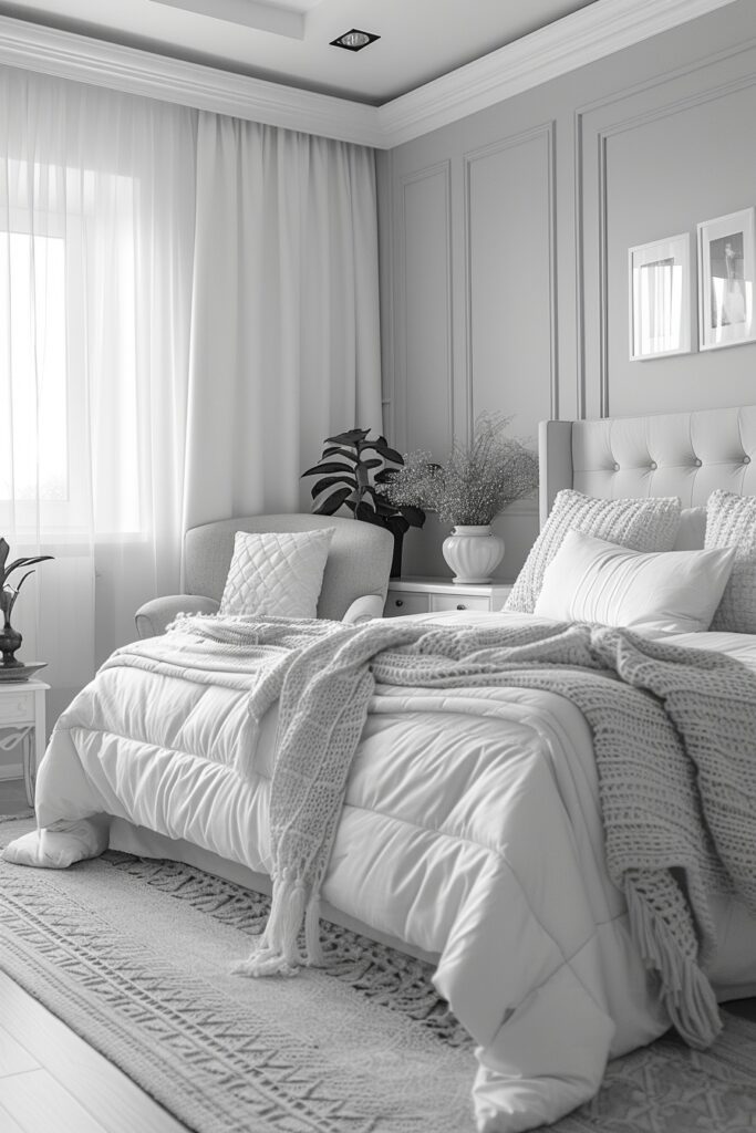 Harmonious Monochrome Bedroom