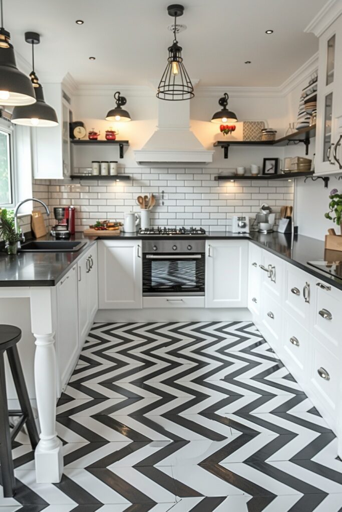 Herringbone Elegance in Monochrome