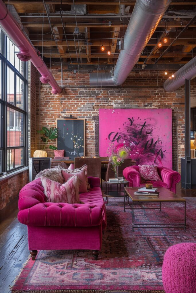 Industrial Pink Loft Designs