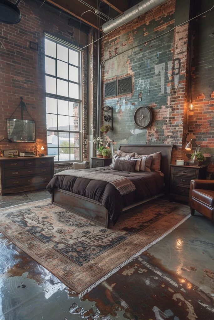 Loft-Style Industrial Bedroom