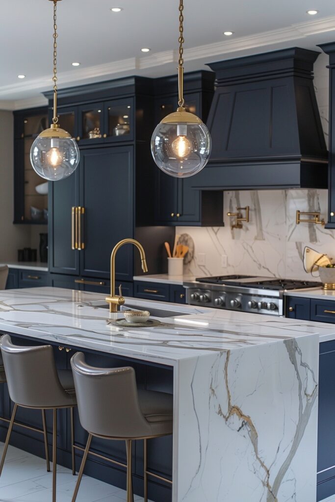 Luxurious Gold-Accented Kitchens