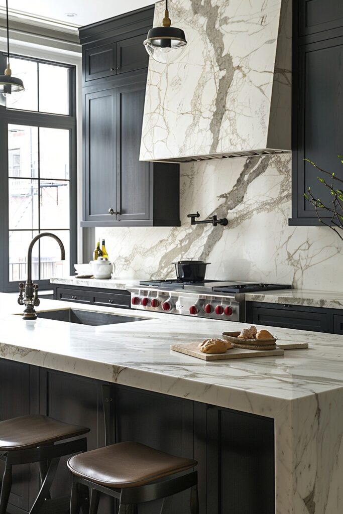 Luxury Marble Tiny Kitchen Niche