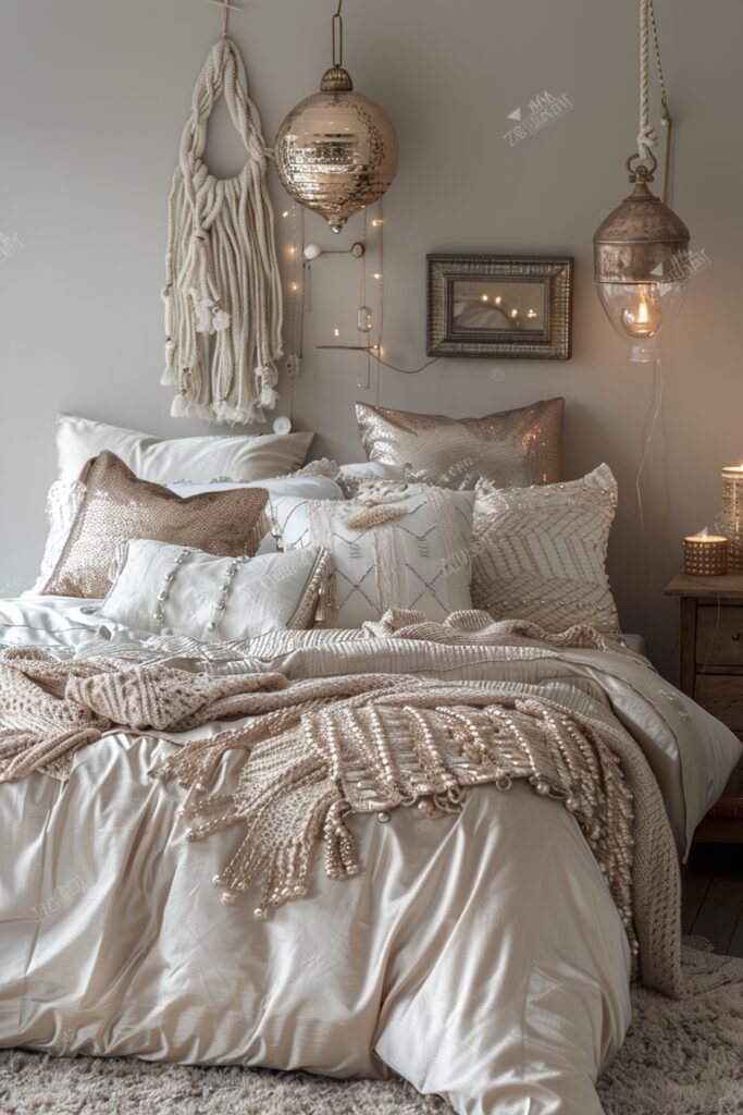 Metallic Accents Gypsy Boho Bedroom