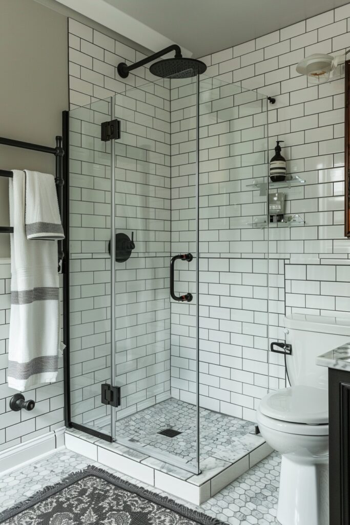 Minimalist Black and White Decor for Small Bathrooms