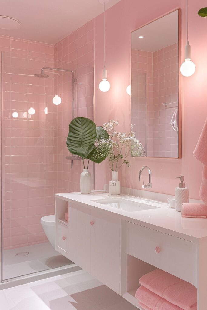 Minimalist Pink Bathrooms