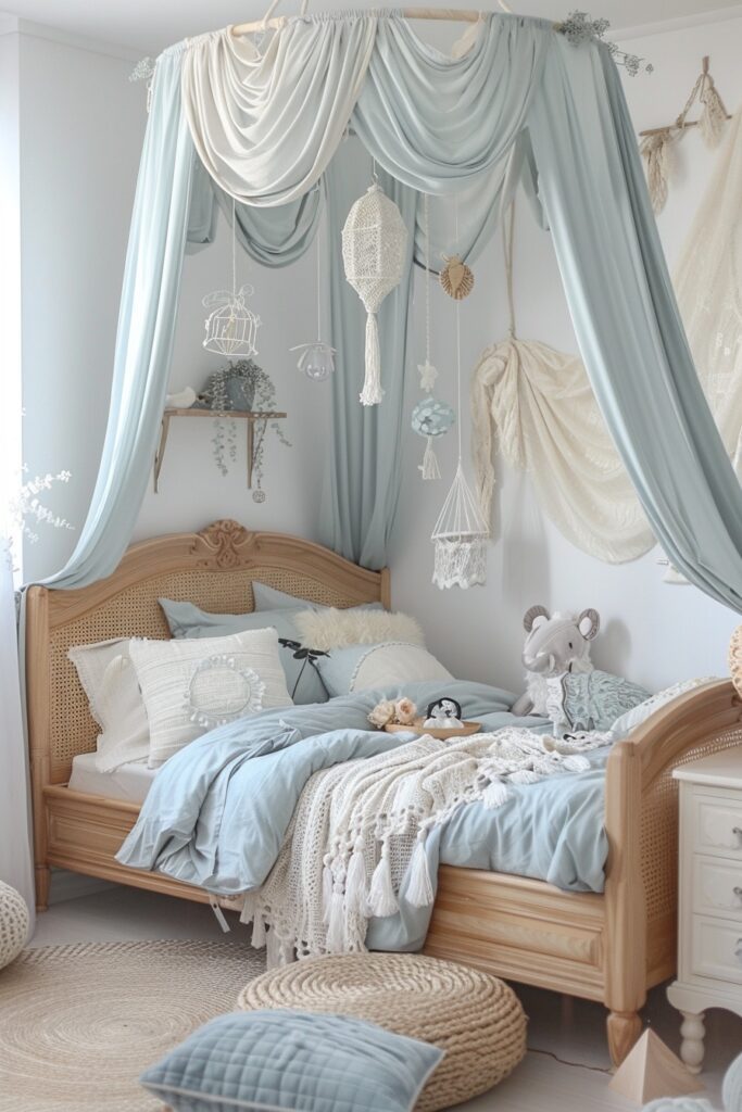 Mint Refresh Girls Bed with Canopy