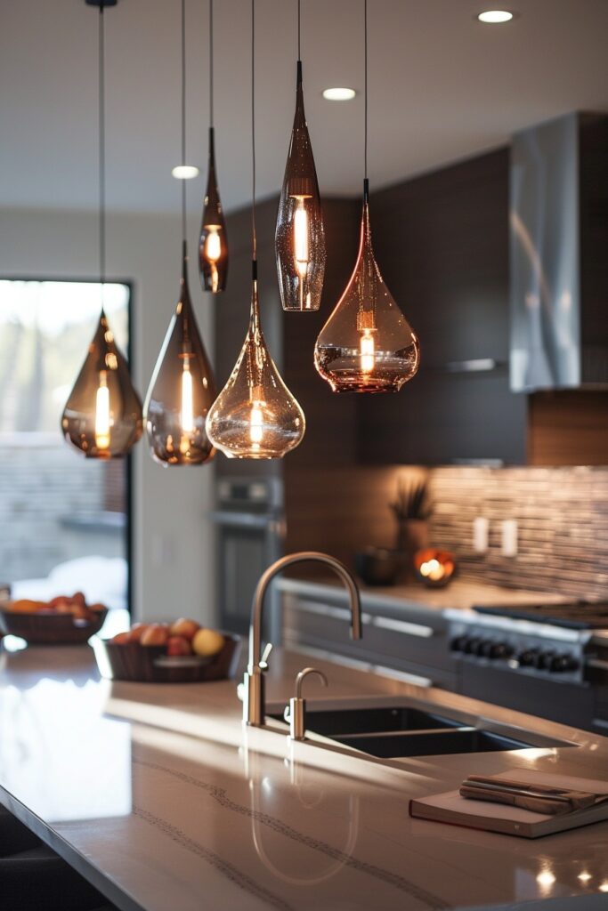 Modern Kitchens Featuring Dramatic Lighting