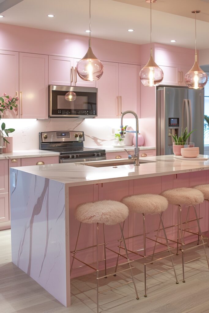 Modern Pink Kitchens