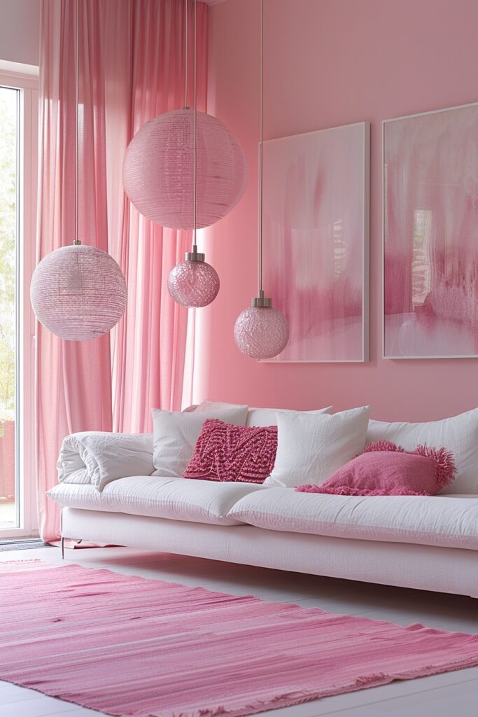 Modern Pink Living Rooms