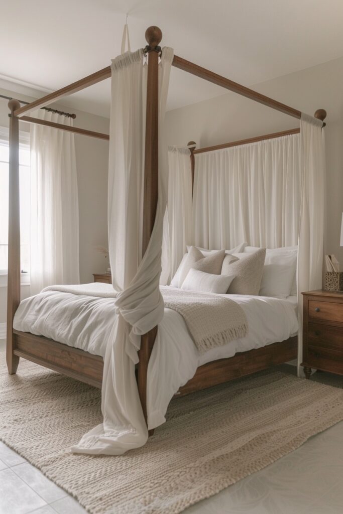 Modern Sleek Minimalist Canopy Bed